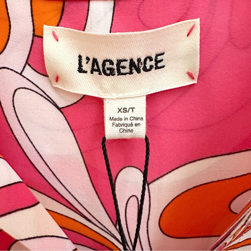 L'agence Nina Long Sleeve Blouse
Orange & Rose Abstract Swirl Size XSmall NWT - Picture 6 of 8